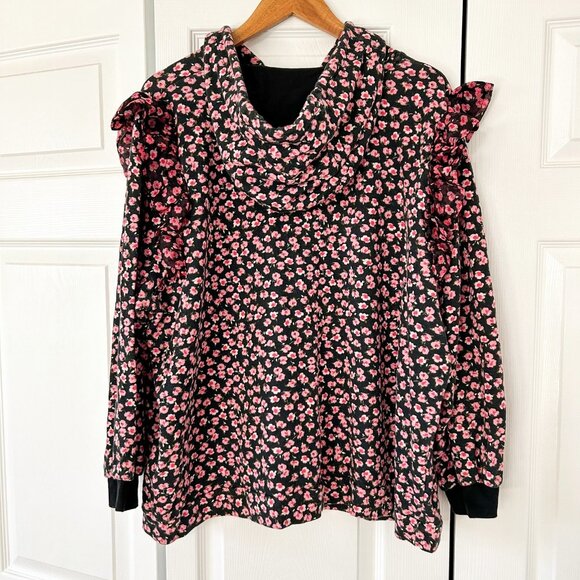 Sandy Liang x Target Ditsy Floral Puff Shoulder Hooded Sweatshirt 3X EUC - Picture 6 of 9